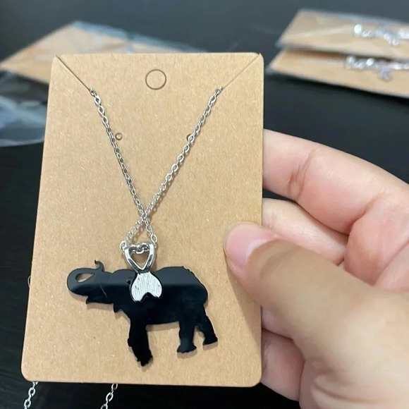 Colorful Elephant Pendant Necklace - Picture 2 of 2